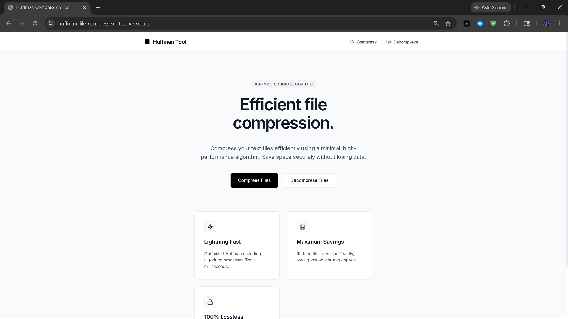 Huffman File Compression Tool